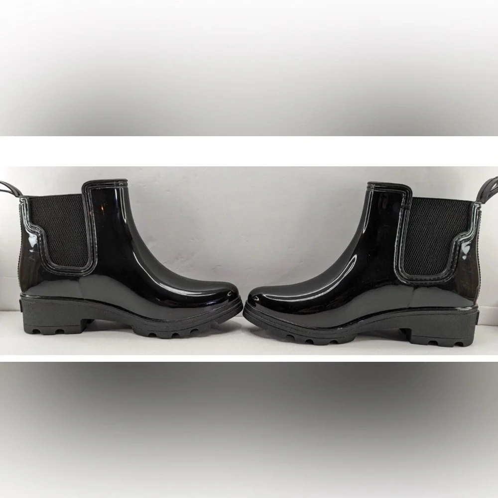 Belk Shiny Black Chelsea Boots